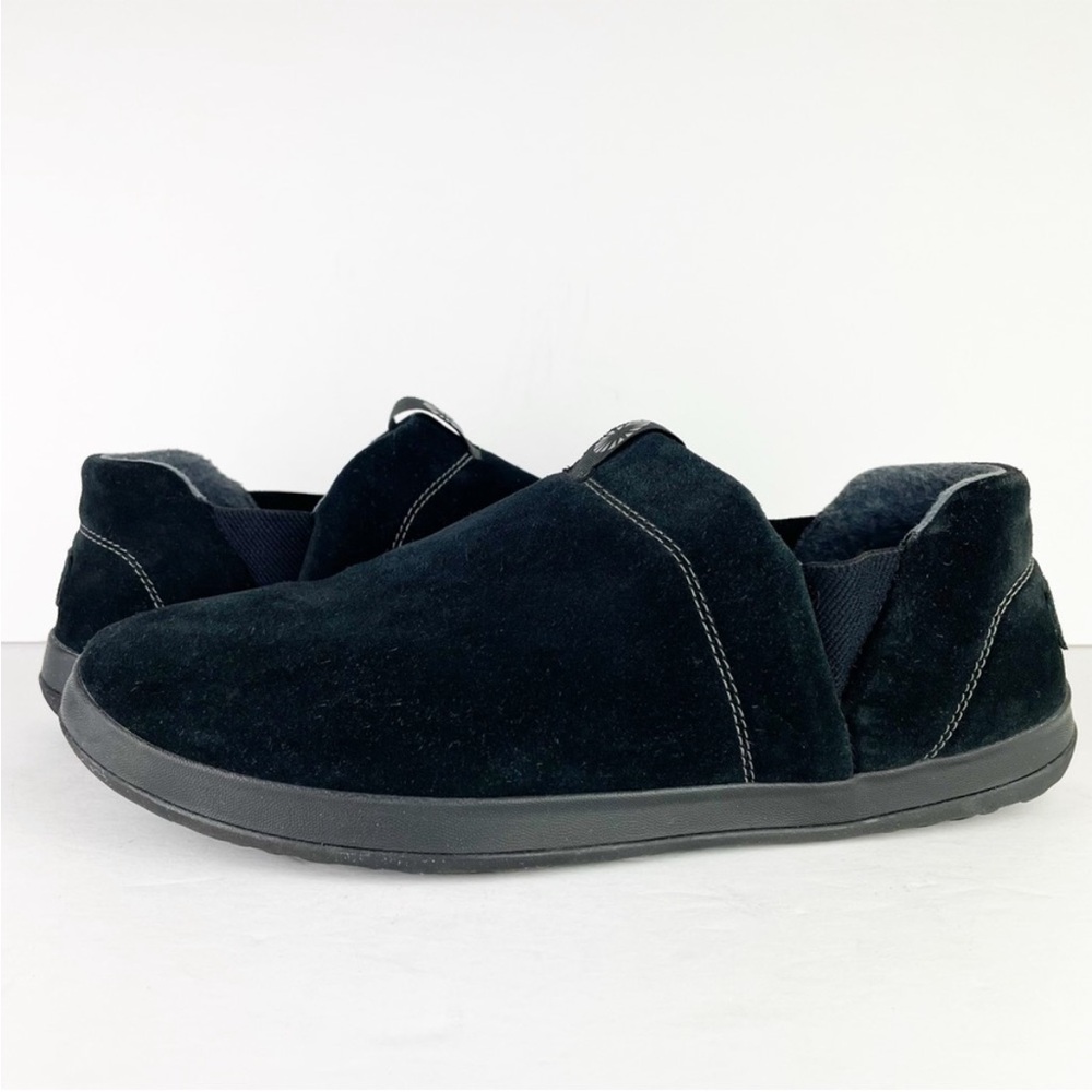 UGG Hanz Black Suede Leather Slip On Warm Cozy Casual Loafer